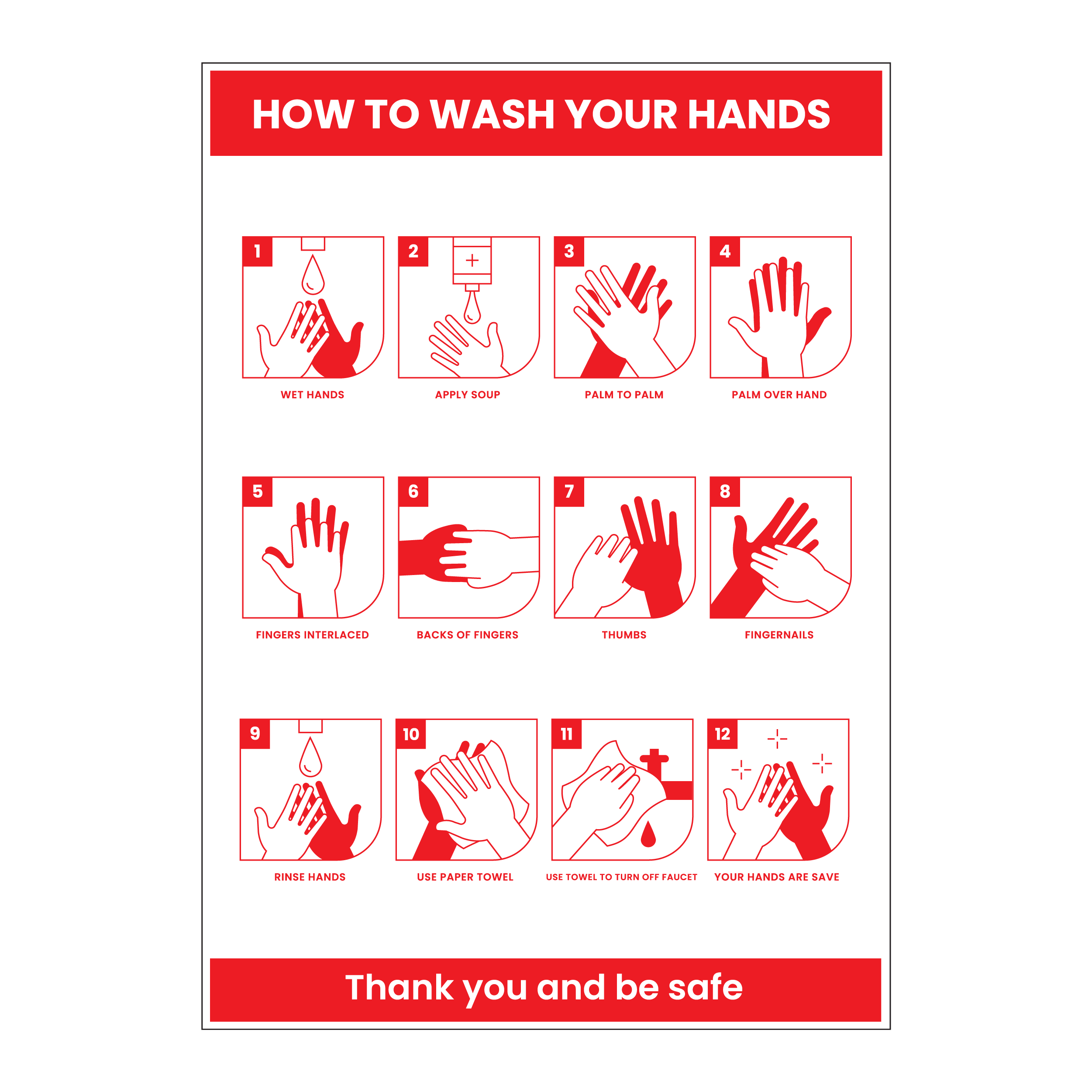 Washing Hands (HY1) - Lasercut Designs